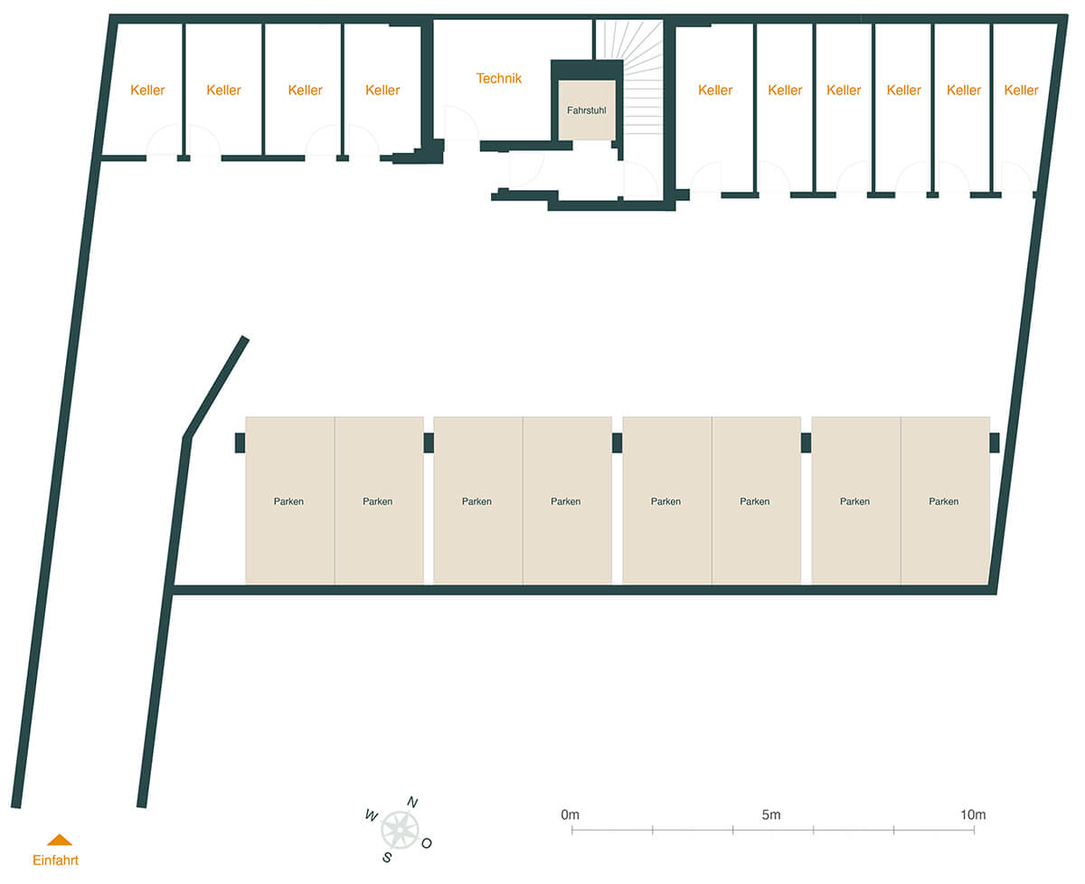 Grundriss Tiefgarage